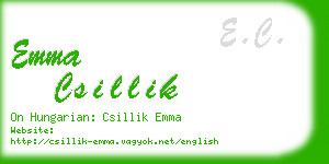 emma csillik business card